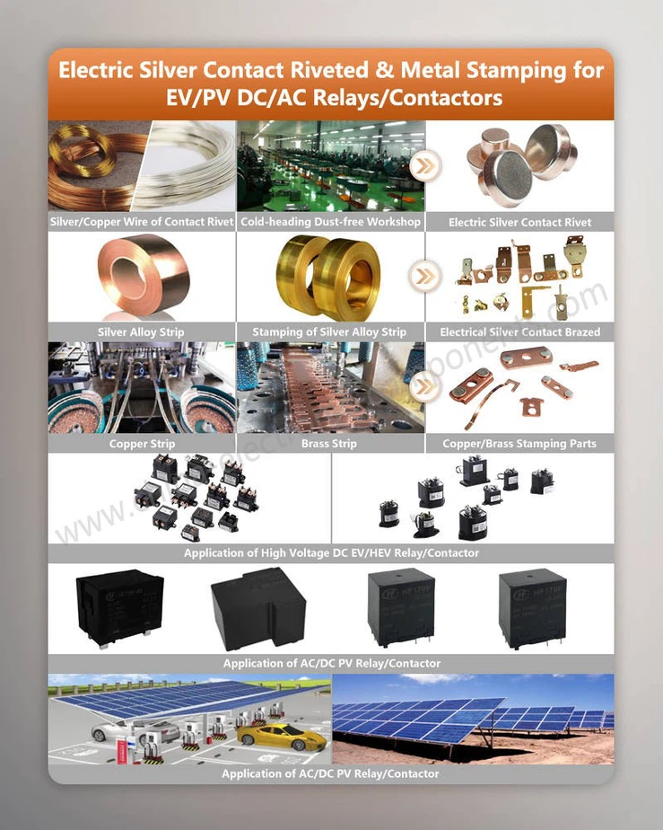 Riveted Electrical Connection Components for EV-PV DC-AC Relays-Contactors Riveted Electrical Connection Components for EV-PV DC-AC Relays-Contactors