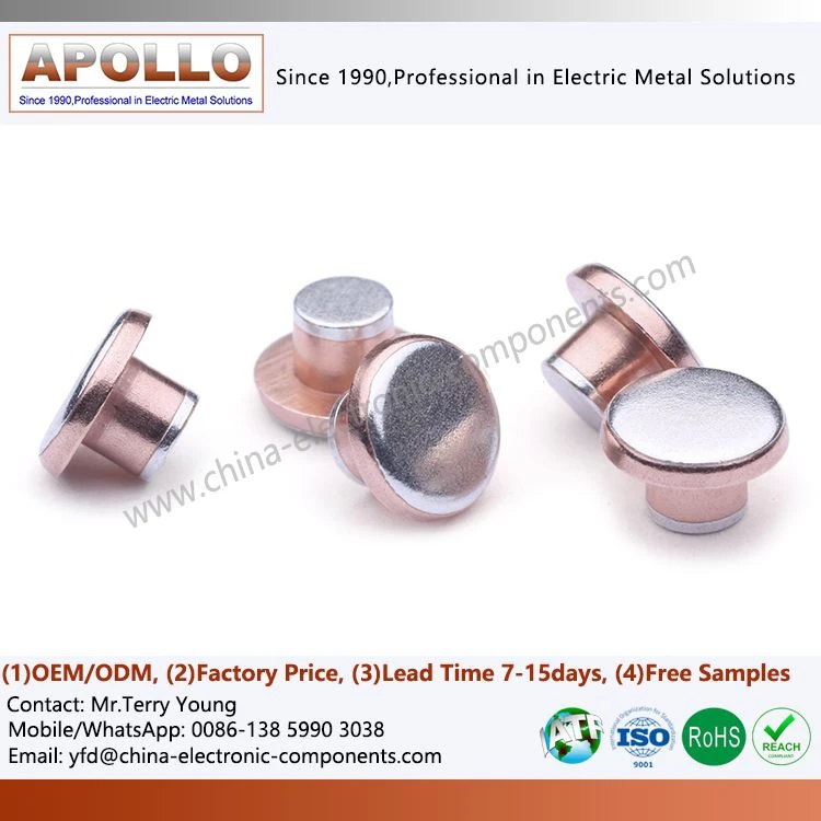 Tri-metal Electrical Contact Rivet